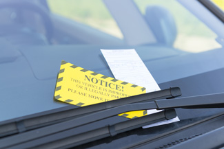 Traffic Tickets on Car Windshield